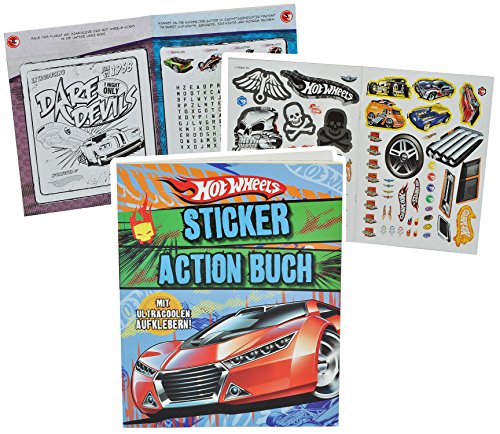 Rätsel Buch/Sticker + Bastelheft mit Sticker + Rätsel - kompatibel mit Hot Wheels Auto - zum Malen und Spielen - Tiere - Aufkleber für Jungen HotWheals Fahr.. von alles-meine.de GmbH