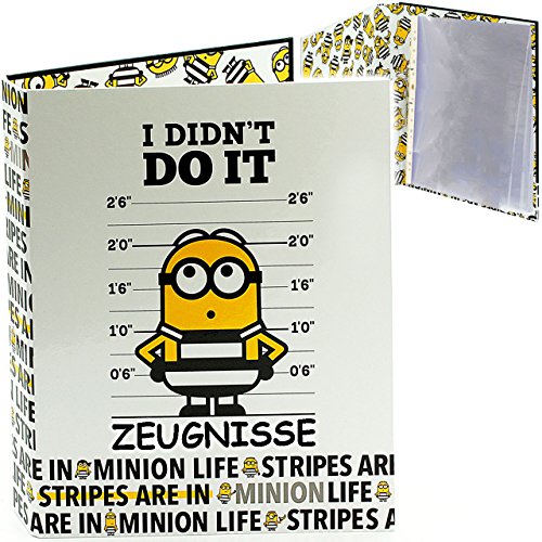 Ringbuch/Zeugnisringbuch - " Zeugnisse " Minions - Ich einfach unverbesserlich inkl. Name - mit Einsteckseiten - ERWEITERBAR - 2 Ring - Mechanik - für D.. von alles-meine.de GmbH