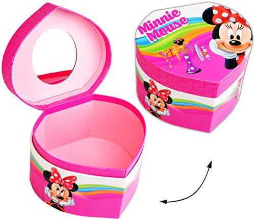 Schmuckkasten/kleine Schatztruhe - Herz mit Spiegel - Disney - Minnie Mouse - Utensilo - Kinderzimmer - z.B. für Schmuck - Schmuckschatulle/Dose - Sch.. von alles-meine.de GmbH