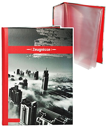 " Skyline & Wolkenkratzer " - Zeugnismappe Gr. A 4 / Dokumentenmappe - " Zeugnisse " - GEBUNDEN mit festen Seiten - Softcover - Stadt New York - USA - für Kin.. von alles-meine.de GmbH
