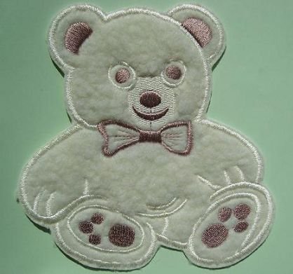 Teddy 7,7 cm * 8,1 cm Bügelbild creme beige Baby Bär Teddybär Bear Tier Aufnäher Applikation Patch Aufbügler von alles-meine.de GmbH