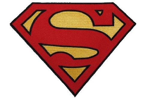 XXL- Superman - 20,2 cm * 15,2 cm - Aufnäher Applikation/Bügelbild Superheld Comic - Logo - für Kinder & Erwachsene von alles-meine.de GmbH