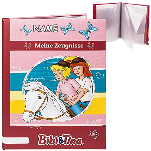 Zeugnismappe/Dokumentenmappe Motivwahl Bibi Blocksberg & Tina inkl. Name - Meine Zeugnisse gebunden - Buch mit festen Seiten - A4 - A 4 - Zeugnisbuc.. von alles-meine.de GmbH
