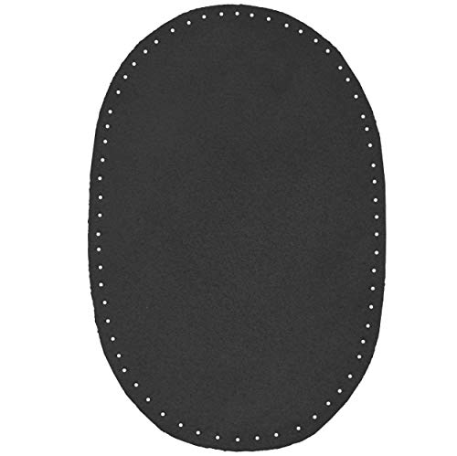 alles-meine.de GmbH 1 STK. Wildleder - echtes Leder - Flicken - dunkel grau - 10 cm * 15,5 cm - oval - Aufnäher zum Aufnähen/Applikation XL Format von alles-meine.de GmbH