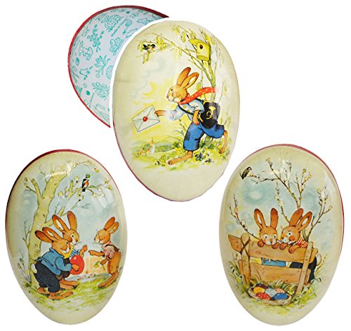 alles-meine.de GmbH 10 Stück Füll - Pappeier 15 cm - süße Osterhasen - Osterei/Ei zum befüllen - Deko Pappe Papp Pappeier Dekoei Pappostereier Füllen - Osterdeko - Ostern.. von alles-meine.de GmbH