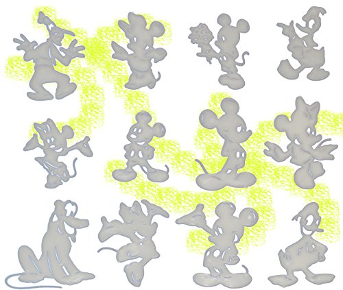 alles-meine.de GmbH 12 TLG. Set: Glow in The Dark ! - Leucht Figuren/Sticker - Mickey Mouse - zum Hinhängen + Aufkleben/Wandtattoo/Fensterbild/Sticker - leuchtet .. von alles-meine.de GmbH