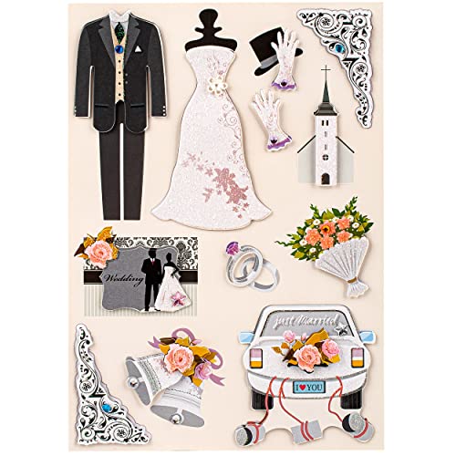 alles-meine.de GmbH 12 TLG. Set 3D Effekt & Glitzer - Aufkleber/Sticker Set - Hochzeit - Ehe & Vermählung - selbstklebend - Perlen - Stickerset - z.B. für Stickeralbum/Brau.. alles-meine.de GmbH 12 TLG. Set 3D Effekt & Glitzer - Aufkleber/Sticker Set - Hochzeit - Ehe & Vermählung - selbstklebend - Perlen - Stickerset - z.B. für Stickeralbum/Brau.. von alles-meine.de GmbH