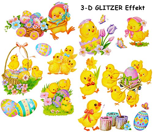 alles-meine.de GmbH 14 TLG. Set 3-D Glitzer Effekt - Fensterbilder - Osterküken & Ostereier - statisch haftend - selbstklebend + wiederverwendbar/Ostern & Frühling - OSTE.. alles-meine.de GmbH 14 TLG. Set 3-D Glitzer Effekt - Fensterbilder - Osterküken & Ostereier - statisch haftend - selbstklebend + wiederverwendbar/Ostern & Frühling - OSTE.. von alles-meine.de GmbH