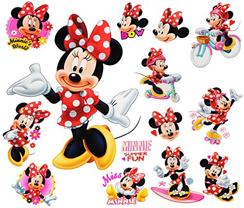 alles-meine.de GmbH 14 TLG. Set Wandtattoo/Sticker + Fensterbilder - Minnie Mouse - Wandsticker + Fenstersticker - Aufkleber für Kinderzimmer - Maus Playhouse/Mädchen -.. von alles-meine.de GmbH