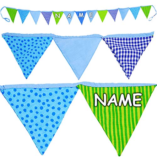 alles-meine.de GmbH 2,2 m - Stoff - Girlande/Wimpelkette - grün & blau - inkl. Name - mehrweg & wiederverwendbar - Dekoration - Baumwolle - Wimpelgirlande - Dekogirlanden - STO.. alles-meine.de GmbH 2,2 m - Stoff - Girlande/Wimpelkette - grün & blau - inkl. Name - mehrweg & wiederverwendbar - Dekoration - Baumwolle - Wimpelgirlande - Dekogirlanden - STO.. von alles-meine.de GmbH