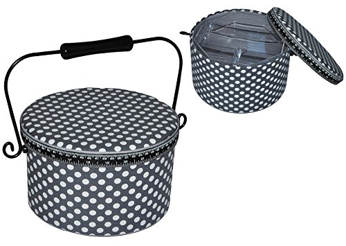 alles-meine.de GmbH 2 TLG. Nähkorb XL groß RUND - Punkte grau weiß - mit Metallhenkel - Nähkasten für Handarbeiten Nähkästchen Handarbeitskorb leer gepunktet alles-meine.de GmbH 2 TLG. Nähkorb XL groß RUND - Punkte grau weiß - mit Metallhenkel - Nähkasten für Handarbeiten Nähkästchen Handarbeitskorb leer gepunktet von alles-meine.de GmbH