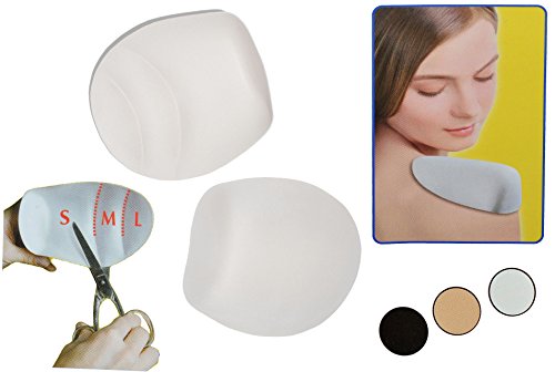 alles-meine.de GmbH 2 TLG. Raglan Schulterpolster - weiß - beliebig kürzbar - zum Einnähen oder mit Klettverschluß einklebbar - für ALLE Größen - mit Klettband - Anatomisches Pol.. von alles-meine.de GmbH