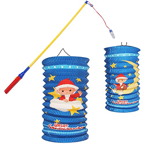 alles-meine.de GmbH 2 TLG. Set: Unser Sandmännchen - Papier Laterne/Lampion + Laternenstab - für Kinder Papierlaterne - Laternen Lampions - Figuren - für Laternenumzug - Mädche.. von alles-meine.de GmbH