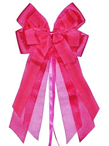 alles-meine.de GmbH 3-D Schleife - pink/rosa - 17 cm breit u. 31 cm lang - Geschenkband/Geschenkschleife für Geschenke und Schultüten - Geschenkeschleife/Dekoschleife von alles-meine.de GmbH
