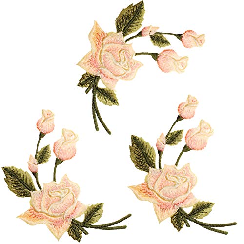 alles-meine.de GmbH 3 Stück Bügelbilder/Applikation/Aufbügler - große Rose/Rosenranke - rosa & weiß - 8,6 cm * 8,3 cm - Aufnäher/gewebte Flicken - zum Aufbügeln Aufkleb.. alles-meine.de GmbH 3 Stück Bügelbilder/Applikation/Aufbügler - große Rose/Rosenranke - rosa & weiß - 8,6 cm * 8,3 cm - Aufnäher/gewebte Flicken - zum Aufbügeln Aufkleb.. von alles-meine.de GmbH