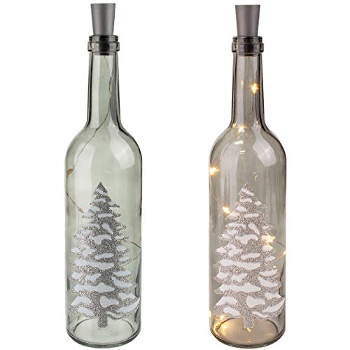 alles-meine.de GmbH 3 Stück Lichterflaschen/LED - Licht Dekoflaschen - Weihnachten & Winter - Lichtflasche - Tannenbaum/Flasche mit Licht - 30 cm - Batterie betrieben - war.. von alles-meine.de GmbH