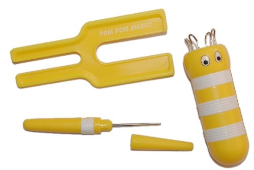 alles-meine.de GmbH 3 TLG. Set Strickliesel + Pompom + Ahle mit gelb Puppe Maker Haken groß von alles-meine.de GmbH