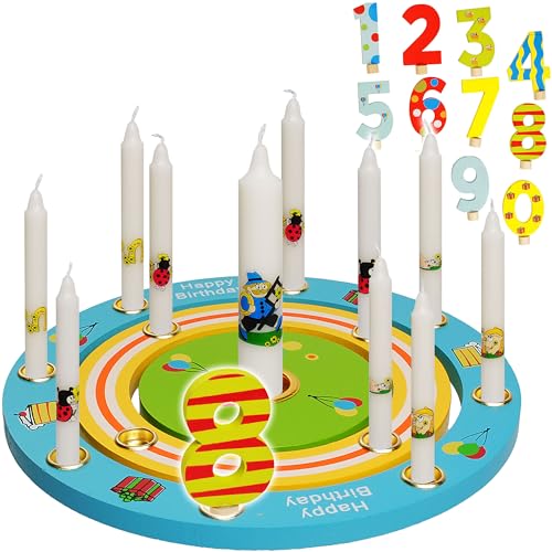 alles-meine.de GmbH 3 TLG. Set: Geburtstagsring/Geburtstagskranz - aus Holz + 10 Zahlenstecker + 11 Kerzen mit Lebenslicht - 19 cm - Kinder bunt/blau - gelb - grün - rot - Ke.. alles-meine.de GmbH 3 TLG. Set: Geburtstagsring/Geburtstagskranz - aus Holz + 10 Zahlenstecker + 11 Kerzen mit Lebenslicht - 19 cm - Kinder bunt/blau - gelb - grün - rot - Ke.. von alles-meine.de GmbH
