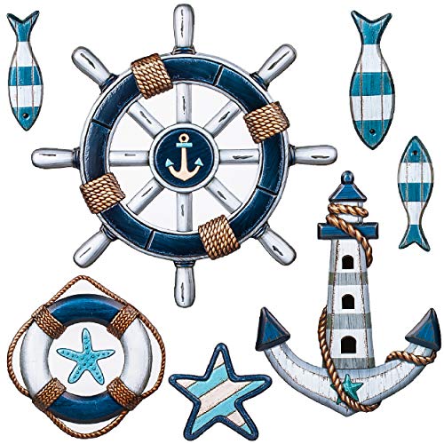 alles-meine.de GmbH 3D Wandsticker freie Motivwahl für Kinder & Erwachsene - 7 TLG. Set - Maritim - Steuerrad - Anker - Relief Kunststoff - selbstklebend + wiederverwendbar -.. alles-meine.de GmbH 3D Wandsticker freie Motivwahl für Kinder & Erwachsene - 7 TLG. Set - Maritim - Steuerrad - Anker - Relief Kunststoff - selbstklebend + wiederverwendbar -.. von alles-meine.de GmbH