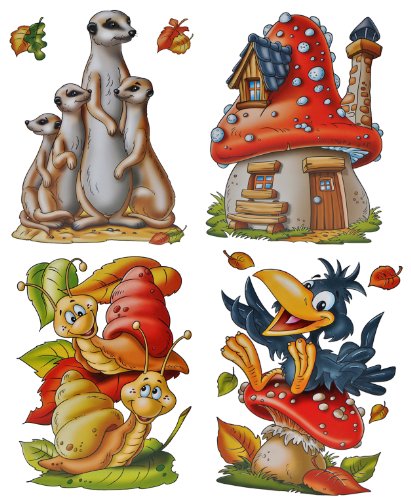 alles-meine.de GmbH 4 Stück: XL Fensterbilder Herbst - Schnecke/Rabe/Pilz/Erdmännchen - Sticker Fenstersticker Aufkleber selbstklebend & statisch haftend wiederverwendbar alles-meine.de GmbH 4 Stück: XL Fensterbilder Herbst - Schnecke/Rabe/Pilz/Erdmännchen - Sticker Fenstersticker Aufkleber selbstklebend & statisch haftend wiederverwendbar von alles-meine.de GmbH