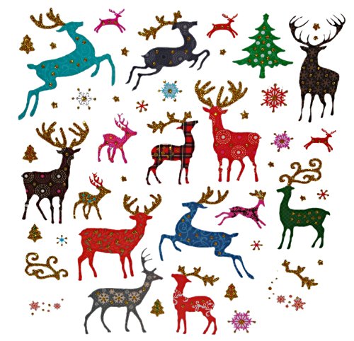 alles-meine.de GmbH 45 TLG. Set Sticker/Aufkleber - Hirsche mit Glitzer REH Rehe - Weihnachtssticker - Tiere Hisch Weihnachten Weihnachtsbaum alles-meine.de GmbH 45 TLG. Set Sticker/Aufkleber - Hirsche mit Glitzer REH Rehe - Weihnachtssticker - Tiere Hisch Weihnachten Weihnachtsbaum von alles-meine.de GmbH
