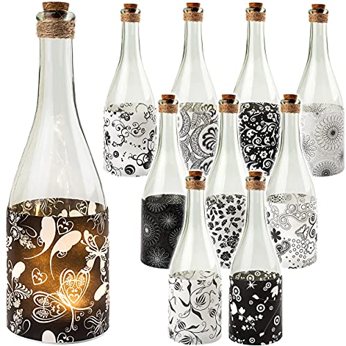 alles-meine.de GmbH 5 Stück Glas - Lichterflaschen Motiv frei wählbar 6 Stück LED Blumen & Retro Muster - schwarz & weiß Timer Funkiton - LICHT Dekoflaschen/Flaschen .. alles-meine.de GmbH 5 Stück Glas - Lichterflaschen Motiv frei wählbar 6 Stück LED Blumen & Retro Muster - schwarz & weiß Timer Funkiton - LICHT Dekoflaschen/Flaschen .. von alles-meine.de GmbH