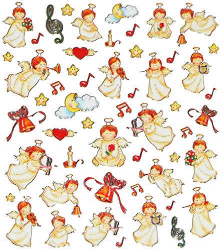 alles-meine.de GmbH 53 TLG. Set Aufkleber/Sticker - Engel Weihnachtsengel Sterne Weihnachten Winter Schnee Geschenke - mit Glitzer - Weihnachtssticker - Weihnachtsaufkleber von alles-meine.de GmbH
