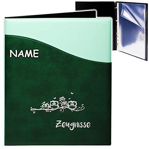 alles-meine.de GmbH A4 - Ringbuch/Zeugnisringbuch - Zeugnisse lustige Eulen & Schmetterlinge - Kunst-Leder Effekt - grün/Mint - incl. Name + 10 Einsteckseiten - dok.. alles-meine.de GmbH A4 - Ringbuch/Zeugnisringbuch - Zeugnisse lustige Eulen & Schmetterlinge - Kunst-Leder Effekt - grün/Mint - incl. Name + 10 Einsteckseiten - dok.. von alles-meine.de GmbH