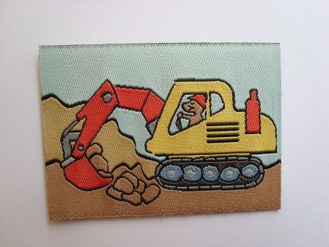 alles-meine.de GmbH Bagger 5,6 cm * 4,1 cm Bügelbild Radlader Baustelle Aufnäher Applikation Patch Aufbügler von alles-meine.de GmbH
