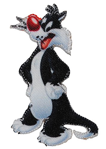 alles-meine.de GmbH Bügelbild - Looney Tunes - Katze Sylvester - 5,5 cm * 8 cm - Comic Figur - Aufnäher Applikation - gewebter Flicken - Aufbügler - Katzen Looneytunes/Cartoonf.. von alles-meine.de GmbH