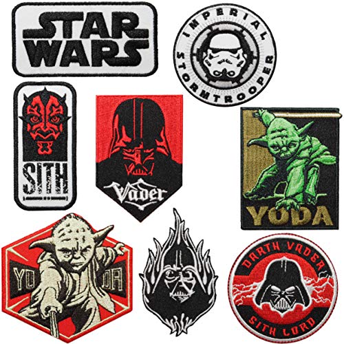 alles-meine.de GmbH Bügelbild - Star War - 7,5 cm * 7,3 cm - Aufnäher/Applikation/Aufbügler - gestickter Flicken - Bügelflicken/Hosenflicken - Bügelsticker - Kinder Erwachs.. von alles-meine.de GmbH