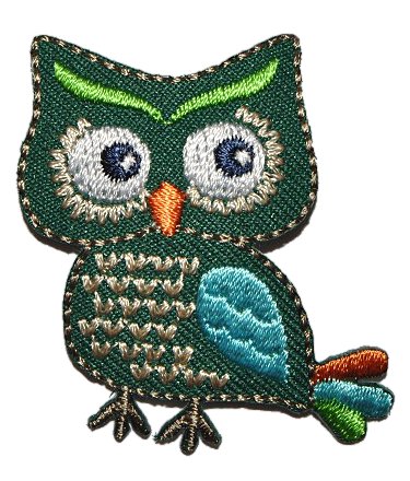 alles-meine.de GmbH Eule 4,4 cm * 4,8 cm Bügelbild Aufnäher Applikation - Kinder Uhu Tiere Tier Eulen Vögel 3 Federn Vogel grün von alles-meine.de GmbH