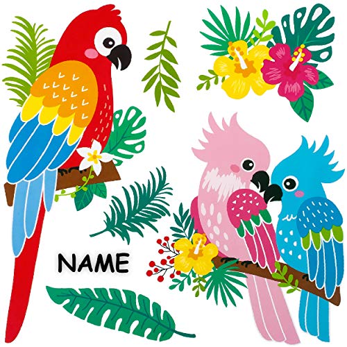 alles-meine.de GmbH Fenster Sticker Motivwahl Kinder & Erwachsene - 6 TLG. Set - Papagei & Blumen - Dschungel - inkl. Name - statisch haftend - selbstklebend + wiederverwendb.. alles-meine.de GmbH Fenster Sticker Motivwahl Kinder & Erwachsene - 6 TLG. Set - Papagei & Blumen - Dschungel - inkl. Name - statisch haftend - selbstklebend + wiederverwendb.. von alles-meine.de GmbH
