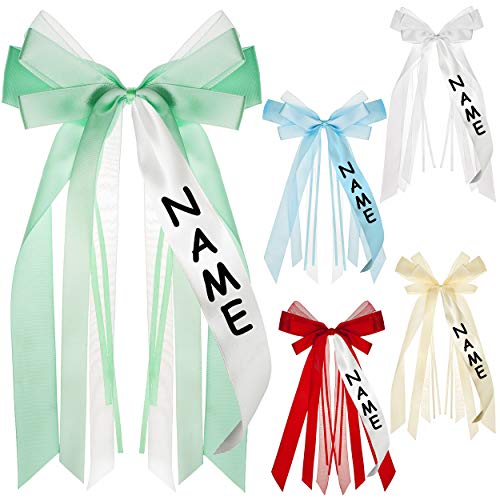 alles-meine.de GmbH Geschenkschleife/Schleife Farbwahl Junge & Mädchen - inkl. Name - 30 cm lang u. 15 cm breit - mit edlen Satin Bändern + Tüllband - Geschenkband - für Ge.. von alles-meine.de GmbH