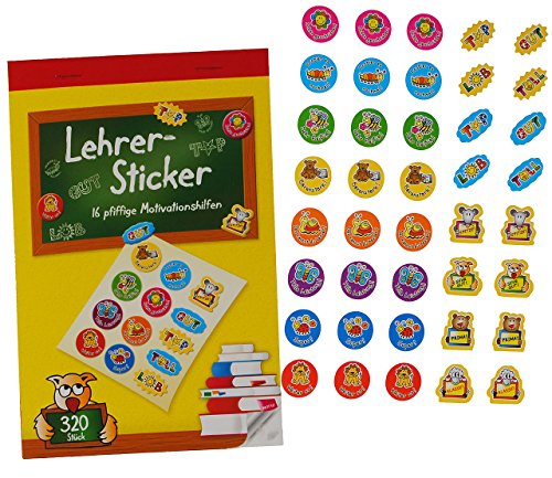 alles-meine.de GmbH Lehrersticker Sticker 320 Stück ,8 Verschiedene Motive Schule Lehrer von alles-meine.de GmbH