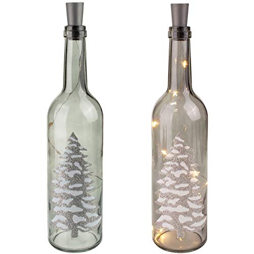 alles-meine.de GmbH Lichterflasche/LED - Licht Dekoflasche - Weihnachten & Winter - Lichtflasche - Tannenbaum/Flasche mit Licht - 30 cm - Batterie betrieben - warmweiß - Flas.. von alles-meine.de GmbH