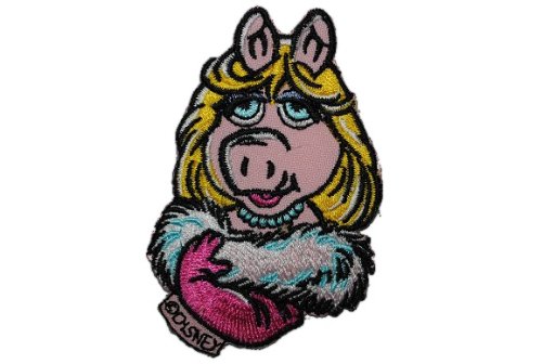 Miss Piggy 5,5 cm * 8 cm Aufnäher Applikation Bügelbild Patch Schwein the von Belldessa
