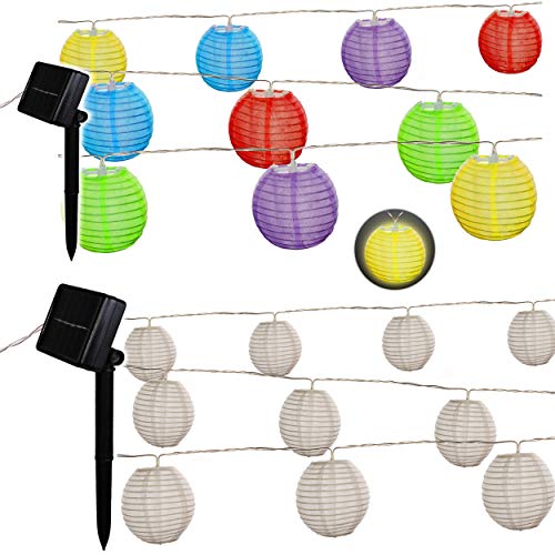 alles-meine.de GmbH SOLAR Licht - LED - Lichterkette/Lampionkette - 4,70 Meter - wetterfest - AUßEN & INNEN - 10 Bunte oder weiße Stoff - Kugeln/Lampions - 8 cm - Solarbetrie.. alles-meine.de GmbH SOLAR Licht - LED - Lichterkette/Lampionkette - 4,70 Meter - wetterfest - AUßEN & INNEN - 10 Bunte oder weiße Stoff - Kugeln/Lampions - 8 cm - Solarbetrie.. von alles-meine.de GmbH