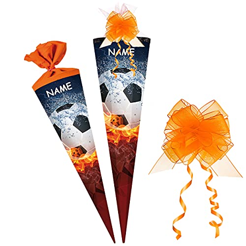 alles-meine.de GmbH Schultüte - mit 3D Glitzer - Effekt ! - Fußball - Ball in Flamme - Größe wählbar - 22-100 cm - 6 eckig - incl. Name und Schleife - Tüllabschluß - Zuckertüte.. alles-meine.de GmbH Schultüte - mit 3D Glitzer - Effekt ! - Fußball - Ball in Flamme - Größe wählbar - 22-100 cm - 6 eckig - incl. Name und Schleife - Tüllabschluß - Zuckertüte.. von alles-meine.de GmbH