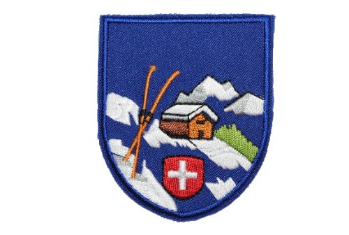 alles-meine.de GmbH Skihütte Emblem 3,5 cm * 4,1 cm BÜGELBILD Wappen klein Schnee von Belldessa