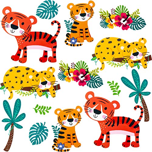 alles-meine.de GmbH Wandsticker + Fensterbilder Motive frei wählbar Kinder & Erwachsene - 3 * 14 TLG - Dschungel - Zootiere - Tiger - selbstklebend + wiederverwendbar - Wandta.. von alles-meine.de GmbH