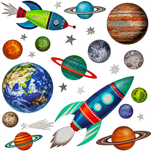 alles-meine.de GmbH Wandsticker Motivwahl Erwachsene & Kinder - 3 * 26 TLG. Set - 3D Effekt - Glitzer - Rakete - Planeten & Weltall - selbstklebend + wiederverwendbar - Wandta.. alles-meine.de GmbH Wandsticker Motivwahl Erwachsene & Kinder - 3 * 26 TLG. Set - 3D Effekt - Glitzer - Rakete - Planeten & Weltall - selbstklebend + wiederverwendbar - Wandta.. von alles-meine.de GmbH
