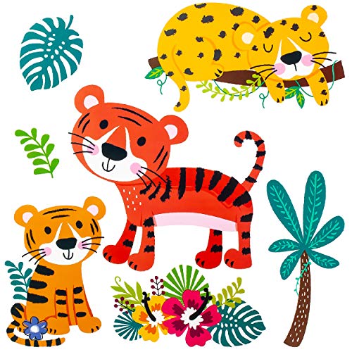 Wandsticker Motivwahl Erwachsene & Kinder - 3 * 7 tlg. Set - Dschungel Tiere & Zootiere - Tiger - selbstklebend + wiederverwendbar - Wandtattoo - Aufkleber.. von alles-meine.de GmbH