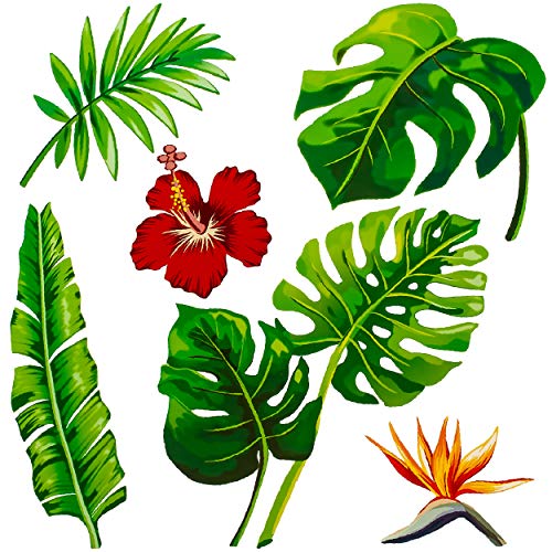 alles-meine.de GmbH Wandsticker Motivwahl Erwachsene & Kinder - 6 TLG. Set - Tropen Blätter & Blüten - selbstklebend + wiederverwendbar - Wandtattoo - Aufkleber Wandaufkleber.. von alles-meine.de GmbH