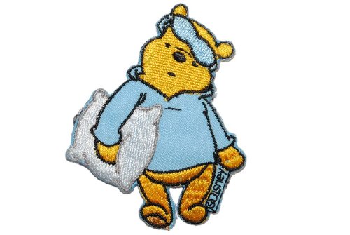 Winnie the Pooh 5,7 cm * 7 cm Aufnäher Applikation Bügelbild Patch Poohbär Teddy Schlafanzug blau von alles-meine.de GmbH