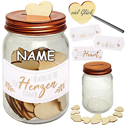 alles-meine.de GmbH Wunschglas - Wunscherfüller/Gästebuch/Erinnerungsalbum/Spardose - je 60 Holz - Herzen im Glas - inkl. Name - für Erinnerungen + Wünsche - Eintragen - H.. alles-meine.de GmbH Wunschglas - Wunscherfüller/Gästebuch/Erinnerungsalbum/Spardose - je 60 Holz - Herzen im Glas - inkl. Name - für Erinnerungen + Wünsche - Eintragen - H.. von alles-meine.de GmbH