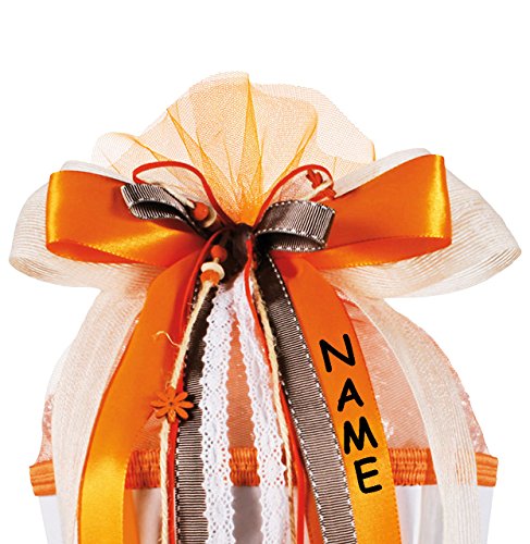 alles-meine.de GmbH XL 3-D Schleife - incl. Namen/Text - 25 cm breit u. 63 cm lang - für Geschenke und Schultüten - Geschenkband/Geschenkschleife - Schleifenband groß - Orang.. alles-meine.de GmbH XL 3-D Schleife - incl. Namen/Text - 25 cm breit u. 63 cm lang - für Geschenke und Schultüten - Geschenkband/Geschenkschleife - Schleifenband groß - Orang.. von alles-meine.de GmbH