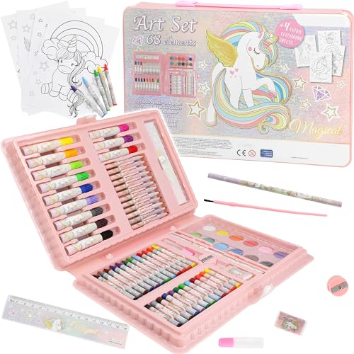 alles-meine.de GmbH XXL Stifte-Koffer - viele Motive und Sets wählbar - Malkoffer mit Stiften + Filzstifte + Sticker + Stempel + Buntstifte + Wasserfarben + Öl Pastellkreide + Wa.. von alles-meine.de GmbH