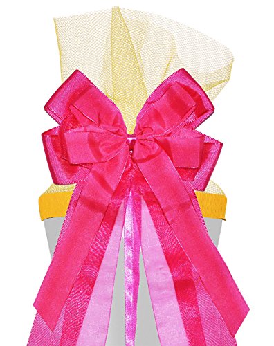 alles-meine.de GmbH große Schleife für Schultüten - pink - 17 cm breit u. 31 cm lang - mit edlen Satin Bändern - für Geschenke und Zuckertüten - Geschenkband/Geschenkschlei.. von alles-meine.de GmbH