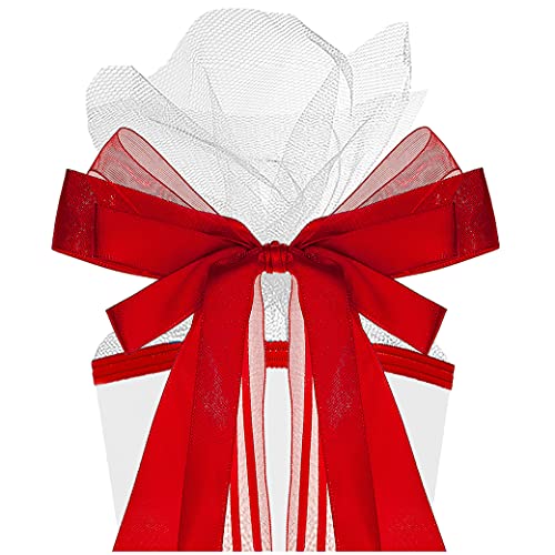 alles-meine.de GmbH große Schleife für Schultüten - rot - 17 cm breit u. 31 cm lang - mit edlen Satin Bändern - für Geschenke und Zuckertüten - Geschenkband/Geschenkschleif.. von alles-meine.de GmbH